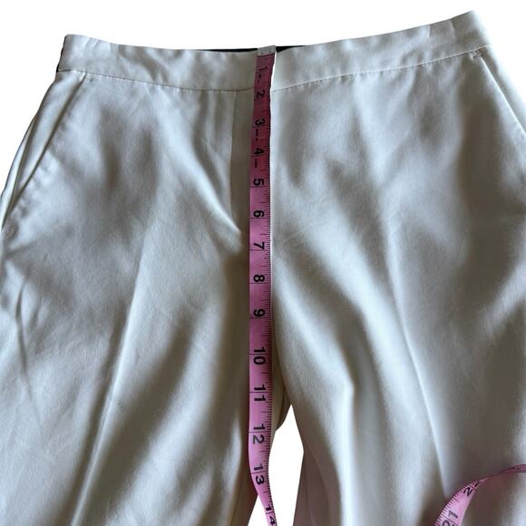 Zara Basic White Slim Ankle Trousers with Striped Waistband Y2K Size M - Picture 5 of 9